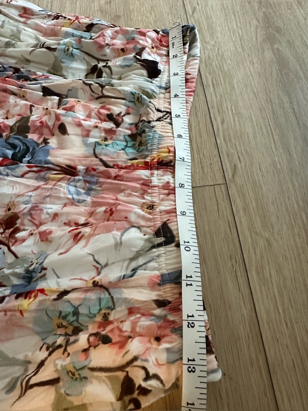 Zac & Rachel Flora  Pleated Maxi Skirt in Cream with Pink & Blue.. boho prairie - Picture 5 of 6